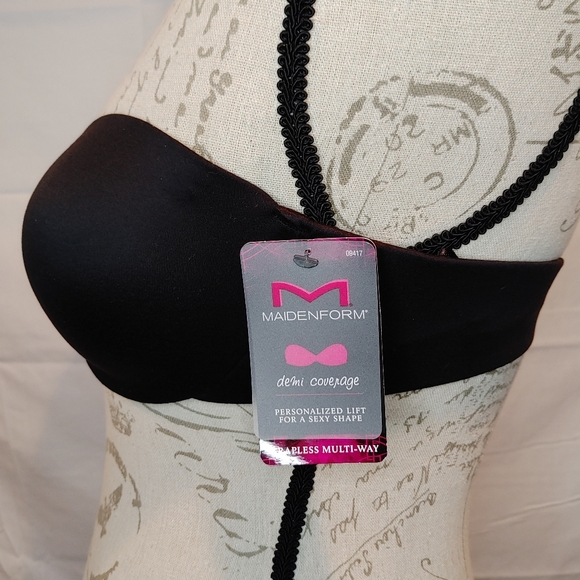 Maidenform Demi Coverage Black Strapless Multi-Way Straps Size 36B NWT - Picture 5 of 12